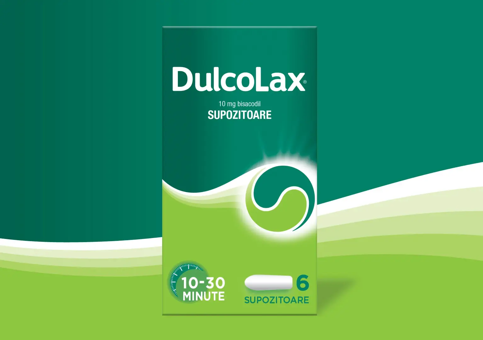 DulcoLax supozitoare 10 mg bisacodil, 6 bucati, actiune rapida impotriva constipatiei