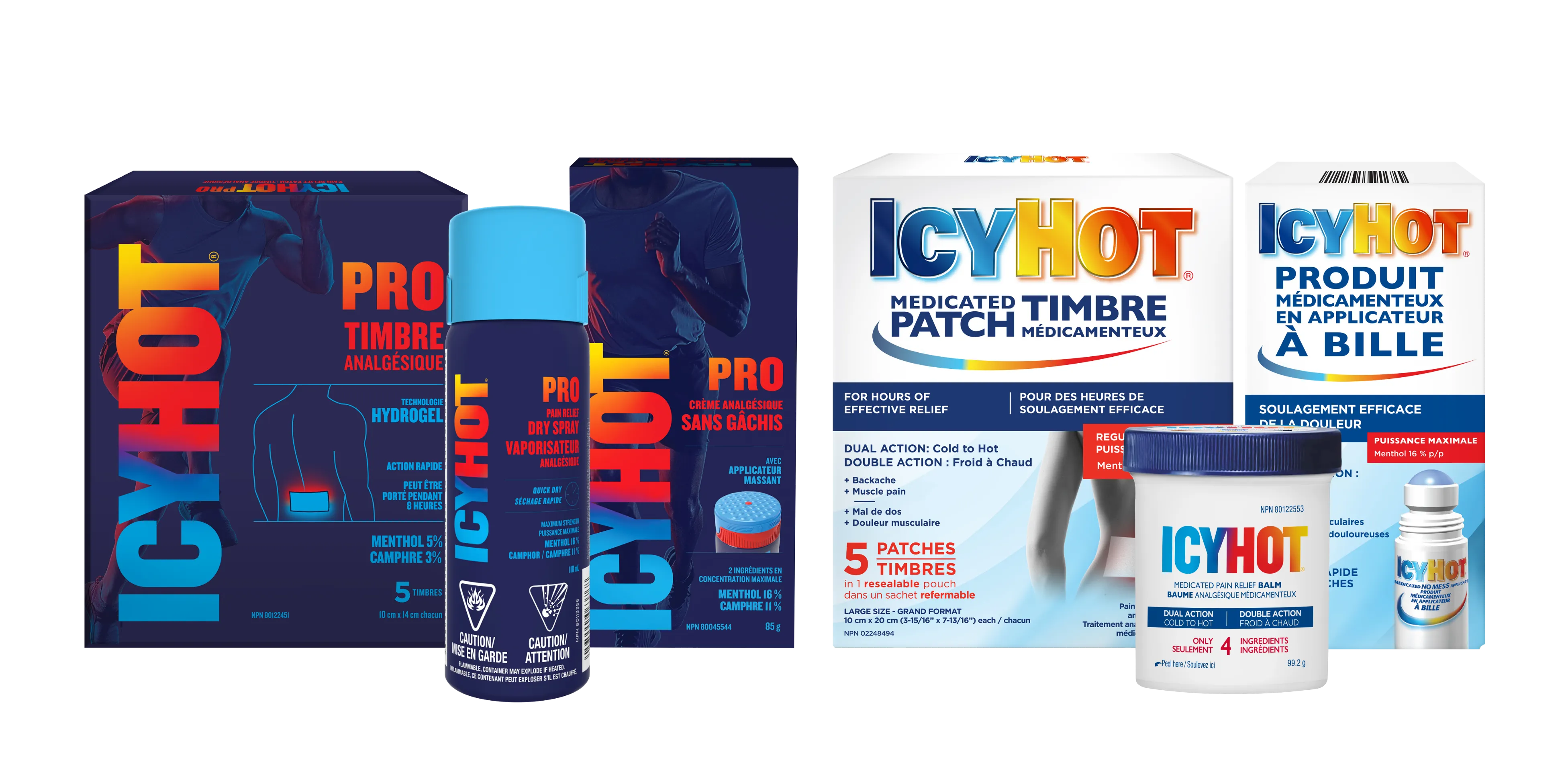 Gamme de produits de la famille Icy Hot®
